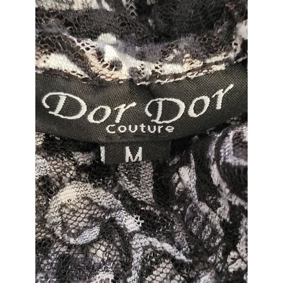 Dor Dor Couture Y2k Shirt Whimsigoth Polka Dot Handkerchief Hem Bell Sleeve M - Picture 9 of 10